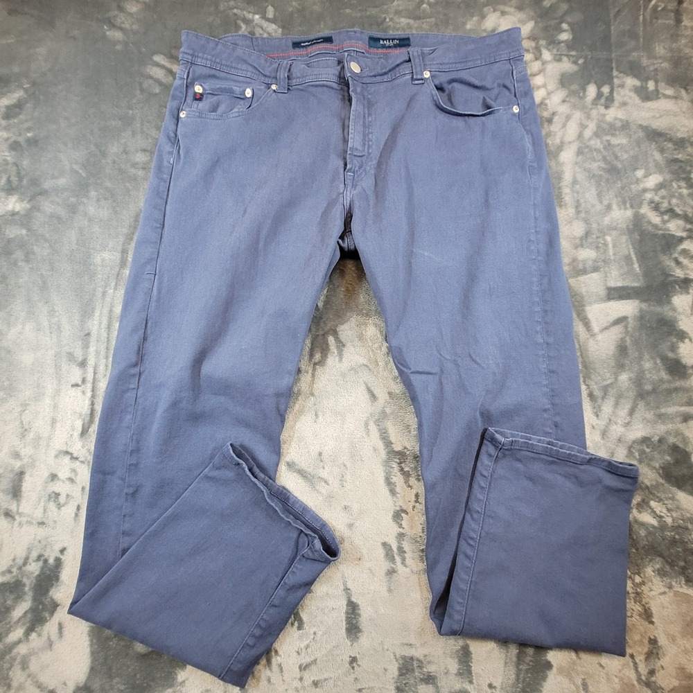 Ballin Modern Straight Leg Pants Mens 38x32 Blue Gray Cotton Stretch‎ J7032VD877
